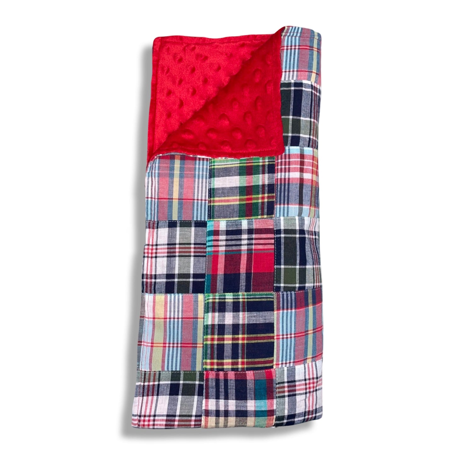 Red Plaid Quilt Baby Blanket