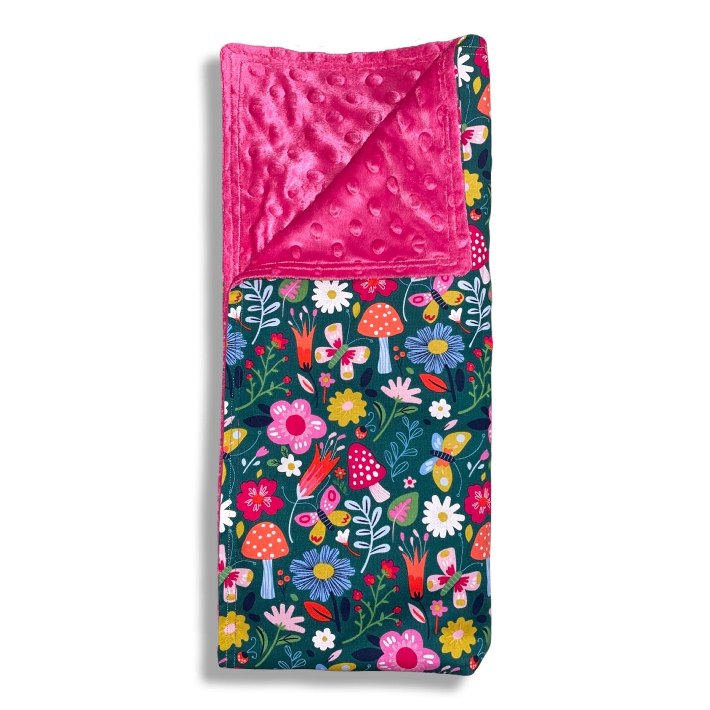 Flowers, Butterflies, & Mushrooms Baby Blanket