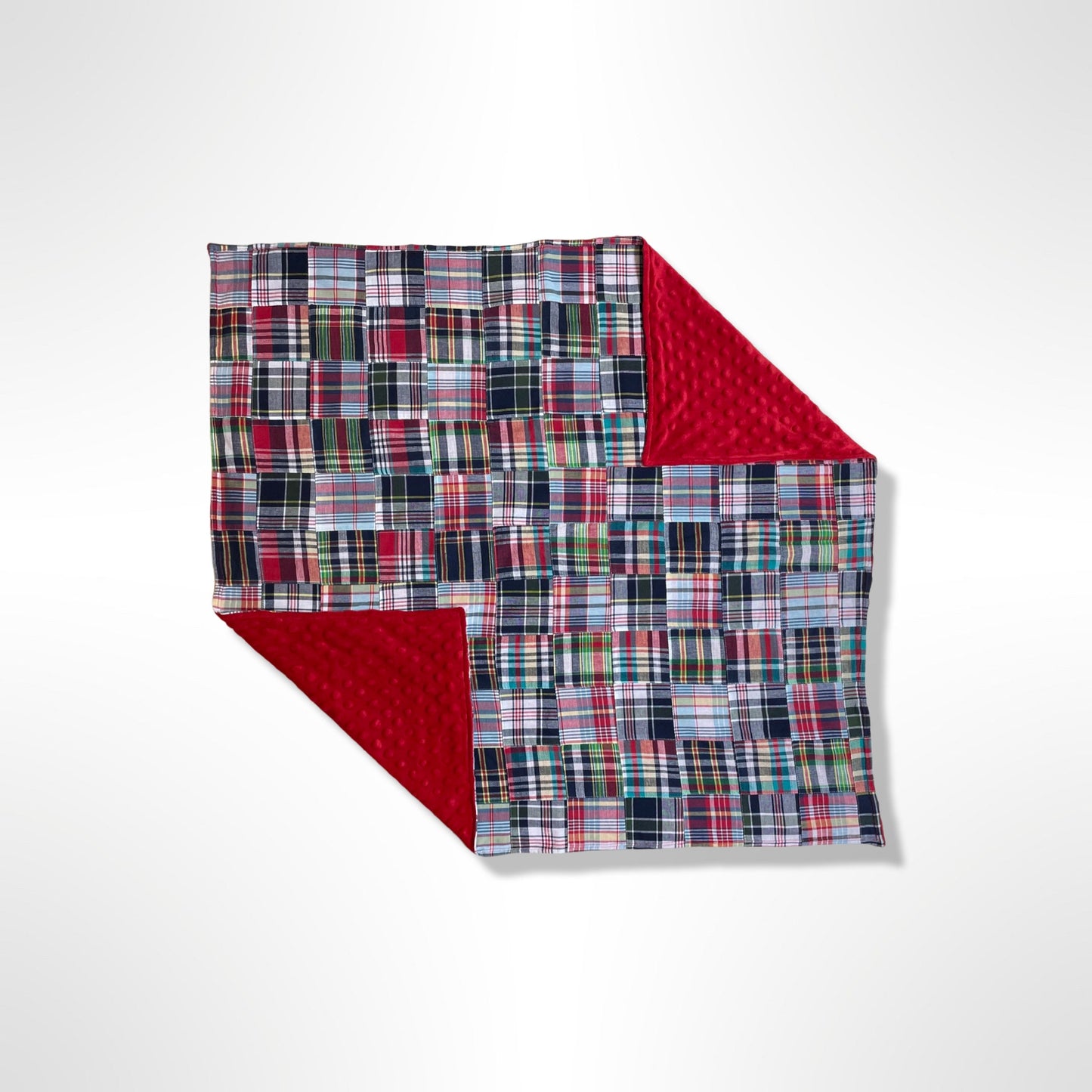 Red Plaid Quilt Baby Blanket