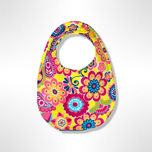 Yellow and Pink Flowers Bib